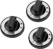 iplusmile 3pcs High Temperature Resistant Knob Oven Grills Wok with Lid Pan Stove Burner Knobs Control Cooker Heater Door Knob Liners Wire Switch Handle Grill Knobs Black