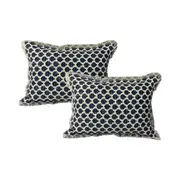 2pc Cloud Linen Somerset Cotton/Feather 55cm Embroidered Cushion Set Rect Grey