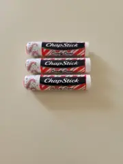 ChapStick Candy Cane Peppermint Lip Balm Tube Moist Limited Edition 3 Pack Seal