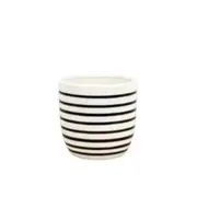 Sill & Sage White Banded Indoor Pot w/ Drainage Home Decor Small 12cm;