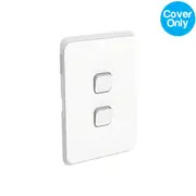 Clipsal Iconic 2 Gang Switch Skin Vivid White