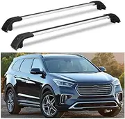 TINIANHHCT Cross Bars Lockable Fits for Hyundai Santa Fe 2014-2018 with Flush Side Rails Roof Rack Cargo Luggage Carrier, Black+Silver