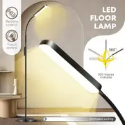 Dimmable LED Floor Lamp Corner Standing Reading Light Adjustable Brightness Gooseneck Remote Control Bedroom Living Room