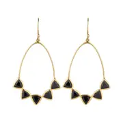 Adara Earrings in Sterling Silver with Black Onyx - Shiny Finish Jewellery in Australia