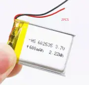 2pcs 3.7V 600 mAh Polymer LiPo Li Battery 602535 For Bluetooth Speaker DashCam