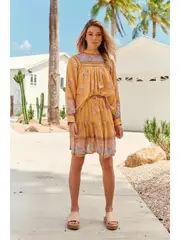 JAASE Mango Paper Crane Print Addie Mini Skirt