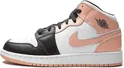 Jordan Nike 1 Mid Crimson Black Toe Grade School Kids Youth Tint Black Toe 554725-133