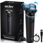 SEJOY 3D Electric Mens Shaver, 3D Mens Electric Razor Rechargeable Rotary Shaver Magnetic Head
