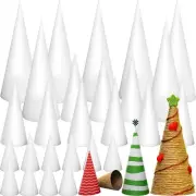 18 Pcs Christmas Paper Mache Cones, 3 Assorted Sizes Open Bottom Cone Cardboard