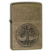 Zippo Metal Constructed Refillable Windproof Design Antique Tree of Life Lighter