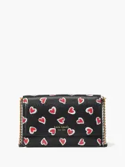 Morgan Stencil Hearts Flap Chain Wallet