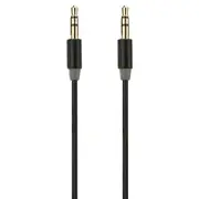 Gecko 1m 3.5mm Male to M Slimline Sound Wire Aux Cable Cord For Smartphone Black