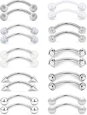 [SCERRING] 16G Eyebrow Rings Tragus Helix Rook Daith Earrings Lip Ring Barbell Body Piercing Jewelry Retainer 6mm 8mm 10mm 20-30PCS