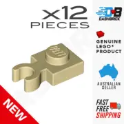 12x LEGO® Plate, Modified 1 x 1, Open O Clip (Vertical Grip), Tan [60897]