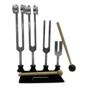 4Pcs Tuning Fork Set (4096C, MI528, 128C, OM136.1) for Solfeggio,for Chakra M8P3