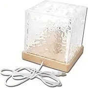 Water Ripple Ambient Light - Dynamic Square Table Lamp for Bedroom, Bedside, and Romantic Atmosphere - 3 Color Modes with USB Interface