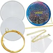 FUNSHOWCASE Resin Shaker Mould Clutch Purse Complete Kits of 9 8'' Large Round Bag DIY Accessories