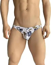 [BJFCEK] sexy mens underwear string gay for bottom Briefs G-String sissy thong Cotton printed wrap buttocks
