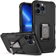 Case for iPhone 12 Pro Shockproof Magnetic With Ring Holder - Black