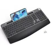 Wireless KeyboardErgonomic Wireless Keyboard with Wrist RestComputer Keyboard...