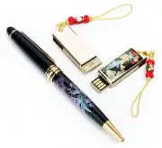 MOP Samsung 8GB Swivel Thumb Flash Drive Memory Stick Fish Ballpoint Gift Set