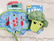 BarkPunk Brocc Squeak It & Manny Ray Thrash Dog Toy, Dog Size M, Squeaker