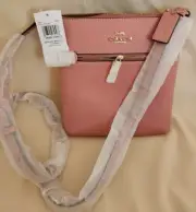NEW wTag COACH MINI ROWAN FILE Crossbody Bag , Bubblegum Pink Crossgrain Leather