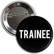 [Lunch Money] TRAINEE Button Badge Pin Perfect For Workplace Hats, Jackets, Shirts and More, Metal, metal