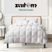 ZUNI Goose Down Duvet Quilt 500GSM Duvet Doona Winter Summer Quilt Double