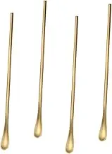 Happyyami Set of 4 Stainless Steel Stirring Spoons Honey Scoop Mixing Spoon for Coffee Drink Syrup Jam for Home