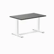 Desky Fixed Height Dark Bamboo Desk 1200x750mm White Leg