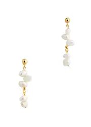 Anni LU Pearly 18kt Gold-plated Drop Earrings - Pearl ONE SIZE