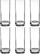 Glasses Drinking Set,290ml Tall Glass Cups | 6X Clear Reusable Drinkware Shatterproof Dishwasher Safe for Cocktail Iced Coffee Ice Tea Wine Whiskey