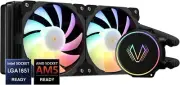 Vetroo V240 Black Liquid CPU Cooler, Addressable RGB PWM Fans & Pump