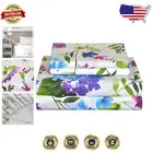 Elegant Floral 4-Piece King Cotton Percale Sheet Set - Fits 19" Deep Mattresses