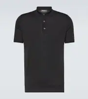 [Loro Piana] Loro Piana Wish® wool polo shirt AU 96 black