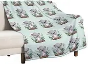 70 * 80 Inch Large Adult Soft Double Blankets Koala Printed Fluffy Warm Bed Blanket Comfy Flannel Blanket Warm Plush Throw Blankets for Couch Sofa Bed