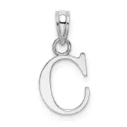 14KW Polished Block Letter C Initial Pendant Bracelet Necklace