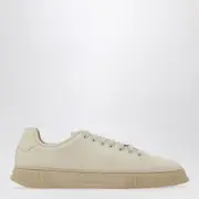 [Ferragamo] Mascarpone-colored leather sneakers 8 US Brown