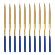 3mm x 140mm Double Half Round File Diamond Needle File Set Titanium Coated 10pcs