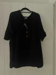 Autograph Plus Size XL Flutter Sleeve Jersey Top - Black (New with Tags)