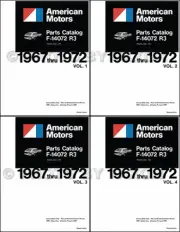 AMC Parts Book Set 1967 1968 1969 1970 1971 1972 AMX Javelin Rambler Ambassador