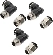 6Pcs Quick Connect Air Hose Fittings Pneumatic Connector with Straight and Elbow Configurations Plated for High Pressure Resistance Design