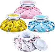4 Packs Reusable Ice Bag Ice Pack Cold and Hot Use Hot Water Bag Kids Adults Cold Packs for Injuries Pain Relief Wisdom Teeth Breastfeeding Tired Eyes, 5.5 Inches (Cute Fruit Style)