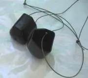 2 Tank Valve Protector Yoke Style Black Plastic Smooth Finish With String