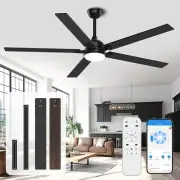 72 Inch Ceiling Fans with Lights&App-Large Outdoor Ceiling Fan with Quiet DC ...