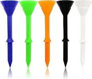 Golf Tees 3 1/4 Inch Unbreakable Plastic Cup Tee Bulk Value 60 Pack, Pro Upgrade Step Up Long 83mm Colored Set