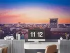3D City Sunset Landscape Self-adhesive Removeable Wallpaper Wall Mural