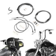 16"-18" Handlebar Brake Line Clutch Cable TBW For 17-20 Harley FLHX FLHT w/ABS