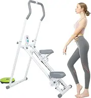 Stair Vertical Climber, Vertical Stair Stepper for Home Gym Exercise with Waist Twister, LED Intelligent Counting & Height and Pedals Cardio Adjustments, Folding Stairmaster